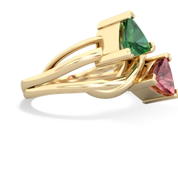 Lab Emerald Split Band Swirl 14K Yellow Gold ring R2341