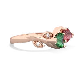 Lab Emerald Floral Elegance 14K Rose Gold ring R5790
