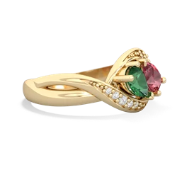 Lab Emerald Summer Winds 14K Yellow Gold ring R5342