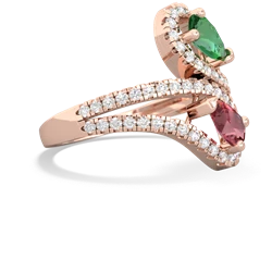 Lab Emerald Diamond Dazzler 14K Rose Gold ring R3000