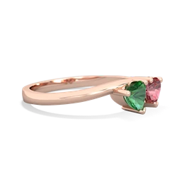 Lab Emerald Sweethearts 14K Rose Gold ring R5260