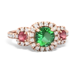 Lab Emerald Regal Halo 14K Rose Gold ring R5350