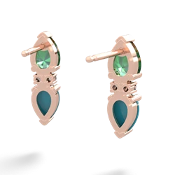 Lab Emerald Bowtie Drop 14K Rose Gold earrings E0865