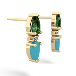 Lab Emerald Bowtie Drop 14K Yellow Gold earrings E0865