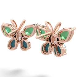 Lab Emerald Butterfly 14K Rose Gold earrings E2215