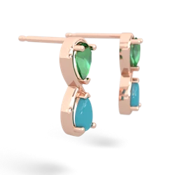 Lab Emerald Infinity 14K Rose Gold earrings E5050