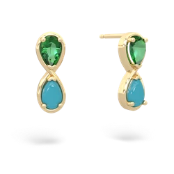 Lab Emerald Infinity 14K Yellow Gold earrings E5050