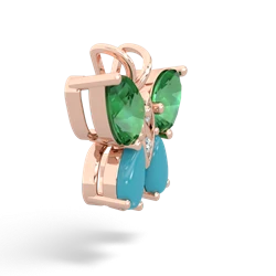 Lab Emerald Butterfly 14K Rose Gold pendant P2215