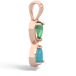 Lab Emerald Infinity 14K Rose Gold pendant P5050