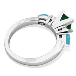 Lab Emerald 6Mm Princess Eternal Embrace Engagement 14K White Gold ring C2002