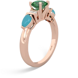 Lab Emerald 6Mm Round Eternal Embrace Engagement 14K Rose Gold ring R2005