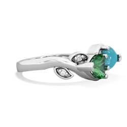 Lab Emerald Floral Elegance 14K White Gold ring R5790