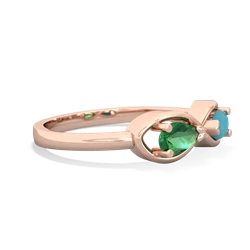 Lab Emerald Infinity 14K Rose Gold ring R5050