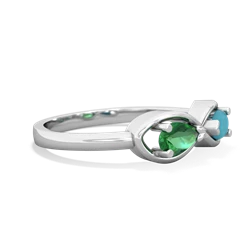 Lab Emerald Infinity 14K White Gold ring R5050