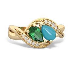 Lab Emerald Summer Winds 14K Yellow Gold ring R5342