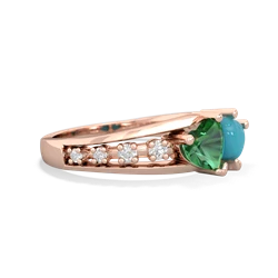 Lab Emerald Heart To Heart 14K Rose Gold ring R3342