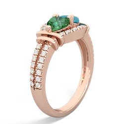 Lab Emerald Art-Deco Keepsake 14K Rose Gold ring R5630