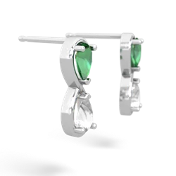 Lab Emerald Infinity 14K White Gold earrings E5050