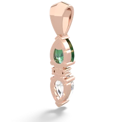 Lab Emerald Bowtie Drop 14K Rose Gold pendant P0865