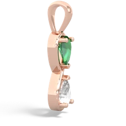 Lab Emerald Infinity 14K Rose Gold pendant P5050