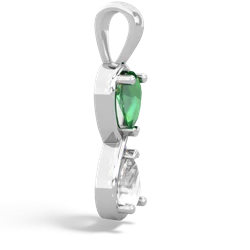 Lab Emerald Infinity 14K White Gold pendant P5050