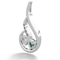 Lab Emerald Keepsake Curves 14K White Gold pendant P5450