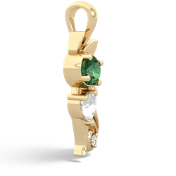 Lab Emerald Kitten 14K Yellow Gold pendant P5780