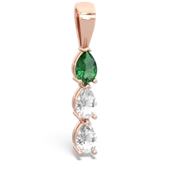 Lab Emerald Dew Drops 14K Rose Gold pendant P2251