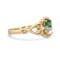Lab Emerald Love Nest 14K Yellow Gold ring R5860