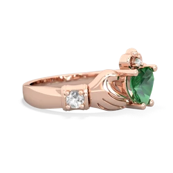 Lab Emerald Claddagh Keepsake 14K Rose Gold ring R5245