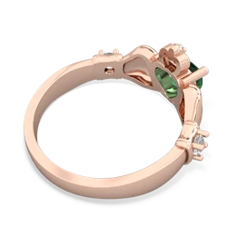 Lab Emerald Claddagh Keepsake 14K Rose Gold ring R5245