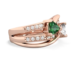 Lab Emerald Bowtie 14K Rose Gold ring R2360