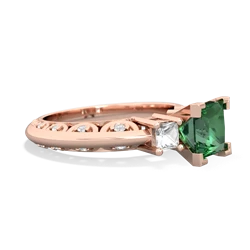 Lab Emerald Eternal Embrace Engagement 14K Rose Gold ring C2001