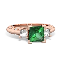 Lab Emerald Eternal Embrace Engagement 14K Rose Gold ring C2001