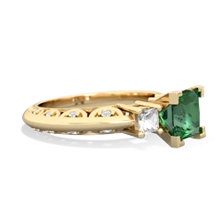 Lab Emerald Eternal Embrace Engagement 14K Yellow Gold ring C2001