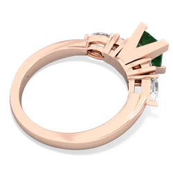 Lab Emerald 6Mm Princess Eternal Embrace Engagement 14K Rose Gold ring C2002