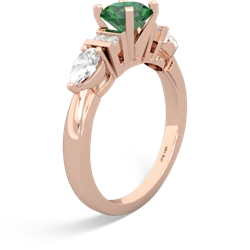 Lab Emerald 6Mm Round Eternal Embrace Engagement 14K Rose Gold ring R2005