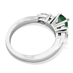 Lab Emerald 6Mm Round Eternal Embrace Engagement 14K White Gold ring R2005