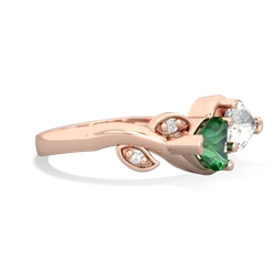 Lab Emerald Floral Elegance 14K Rose Gold ring R5790