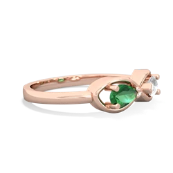 Lab Emerald Infinity 14K Rose Gold ring R5050