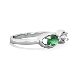 Lab Emerald Infinity 14K White Gold ring R5050