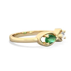 Lab Emerald Infinity 14K Yellow Gold ring R5050