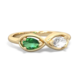 Lab Emerald Infinity 14K Yellow Gold ring R5050