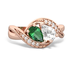 Lab Emerald Summer Winds 14K Rose Gold ring R5342