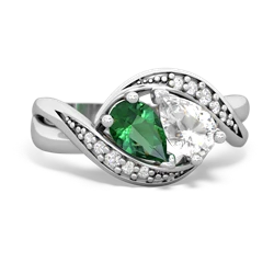 Lab Emerald Summer Winds 14K White Gold ring R5342