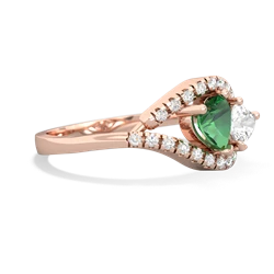 Lab Emerald Mother And Child 14K Rose Gold ring R3010