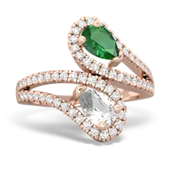 Lab Emerald Diamond Dazzler 14K Rose Gold ring R3000