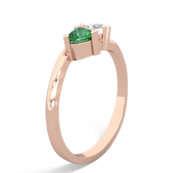 Lab Emerald Sweethearts 14K Rose Gold ring R5260