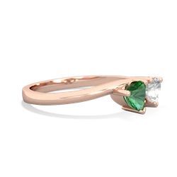 Lab Emerald Sweethearts 14K Rose Gold ring R5260