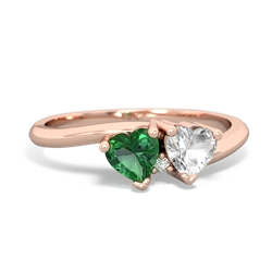 Lab Emerald Sweethearts 14K Rose Gold ring R5260